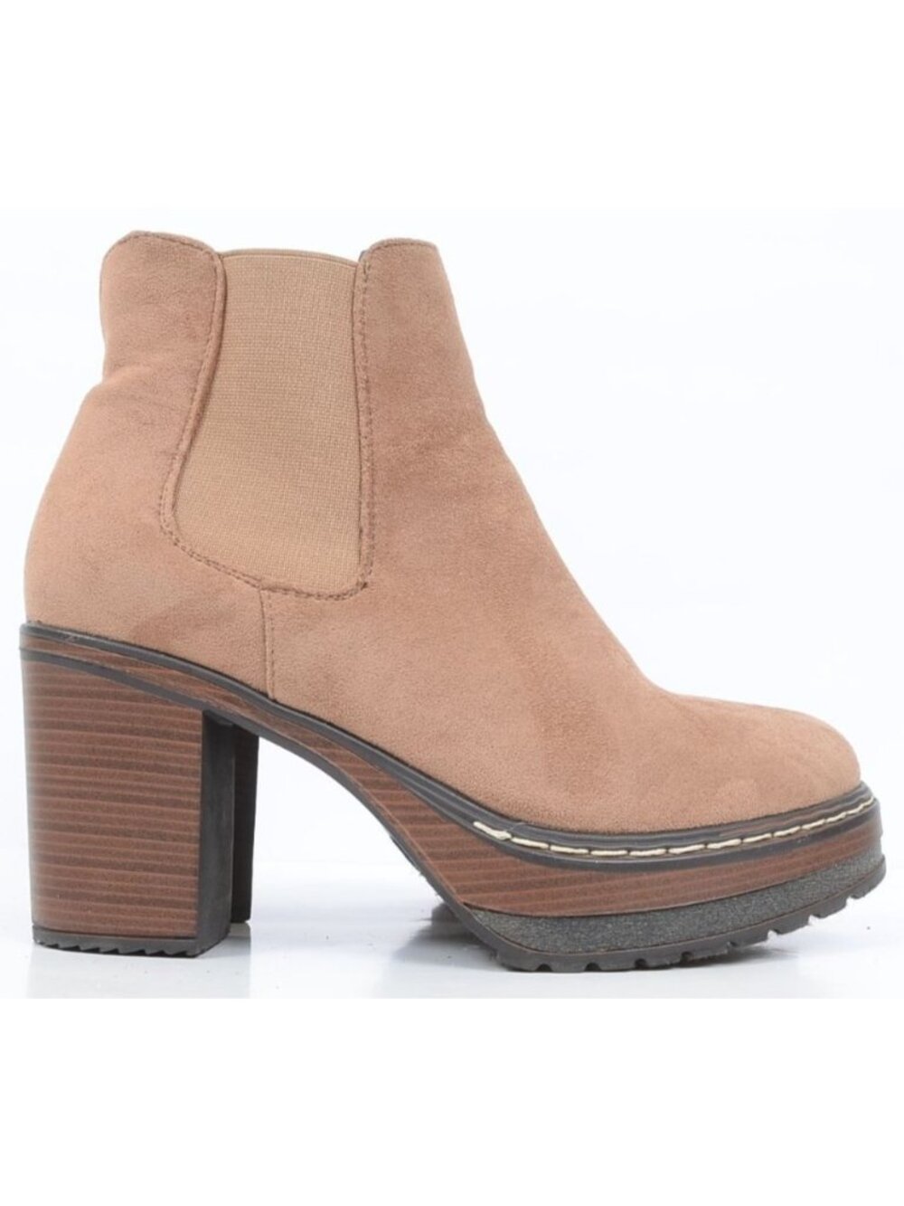 Altar'd State Women's 8 Sonata Platform Ankle Block Heel Booties Vegan Suede